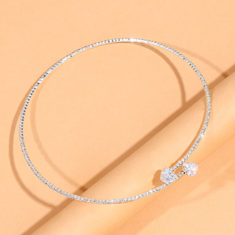 Silver & Gold Celeste Double Diamond Choker