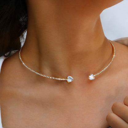 Silver & Gold Celeste Double Diamond Choker