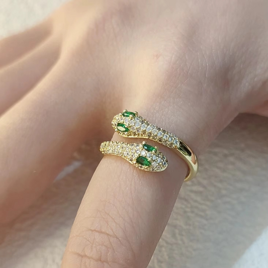 925 Sterling Silver Snake Zircon Rings