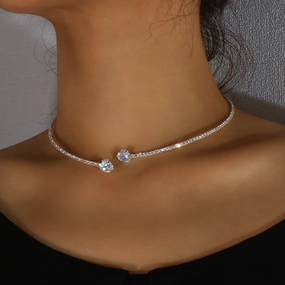 Silver & Gold Celeste Double Diamond Choker